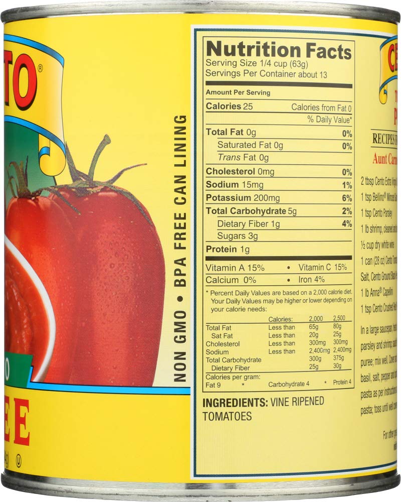 Cento Tomato Puree – 6 x 28 oz