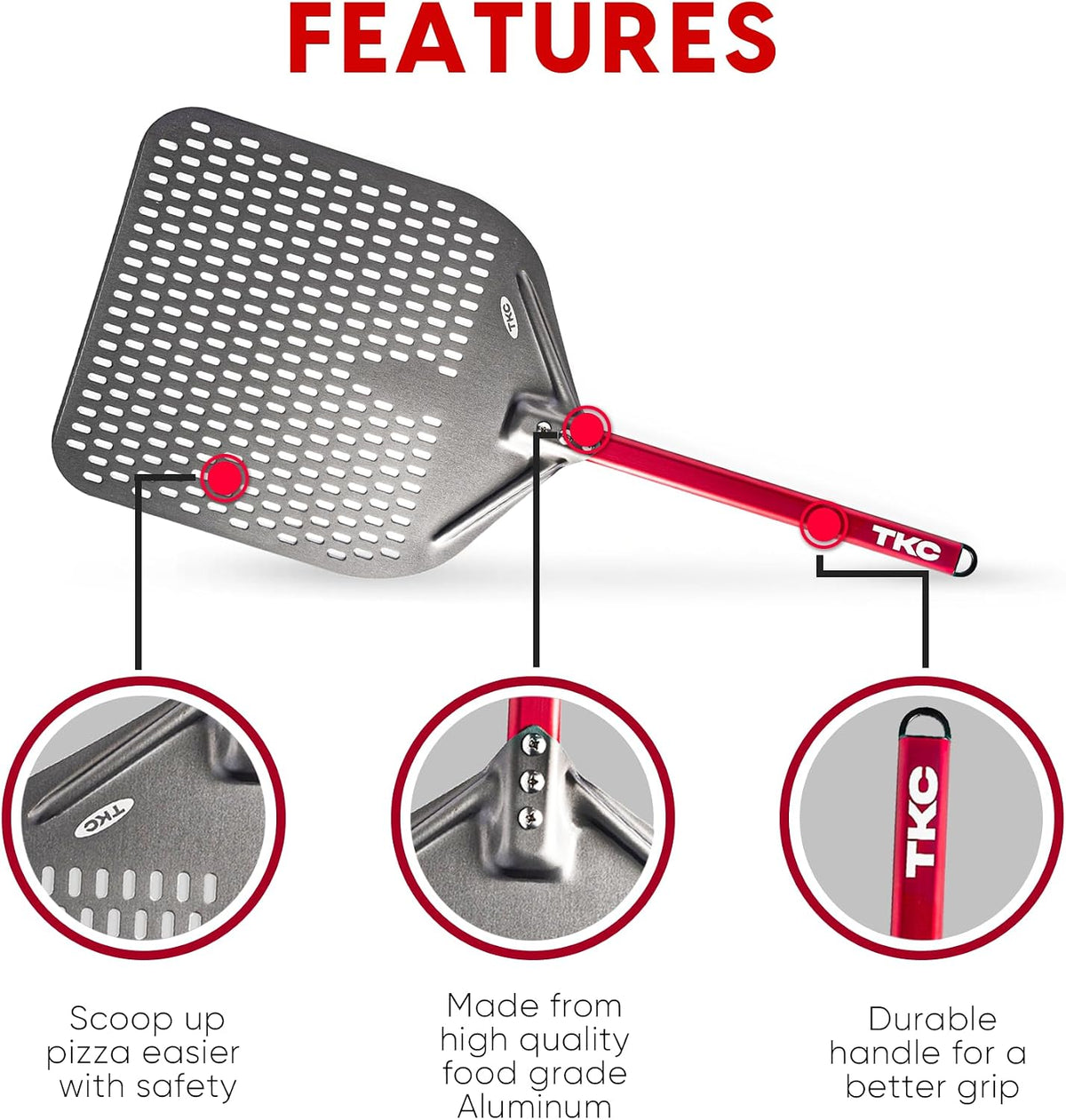 TKC Perforated Pizza Peel – 12" or 14"
