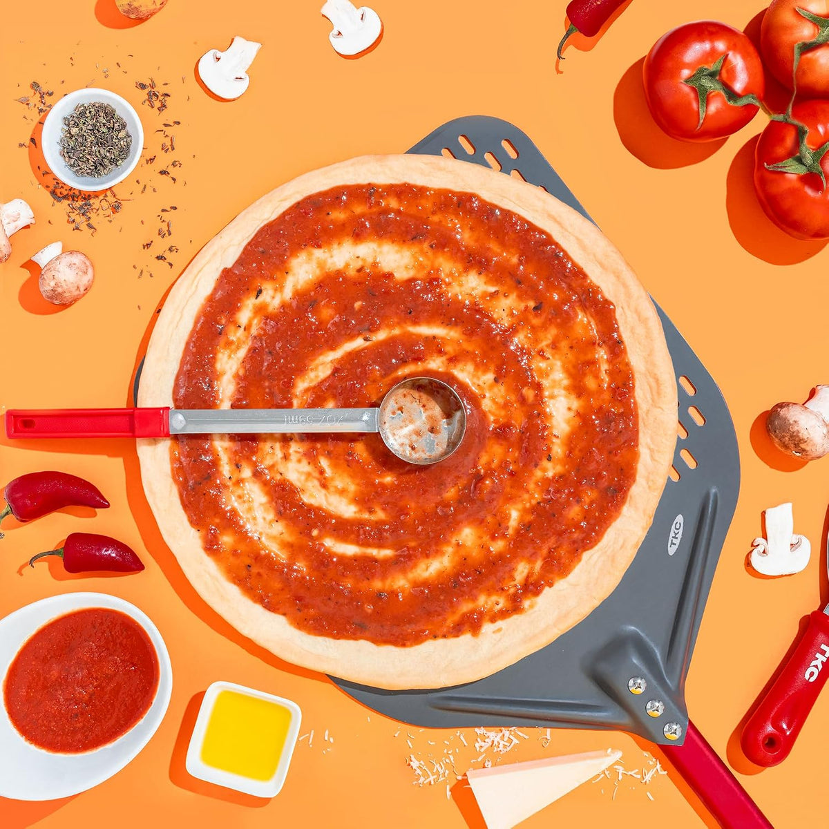 TKC Pizza Making Kit – Peel, Turning Peel & Cutter