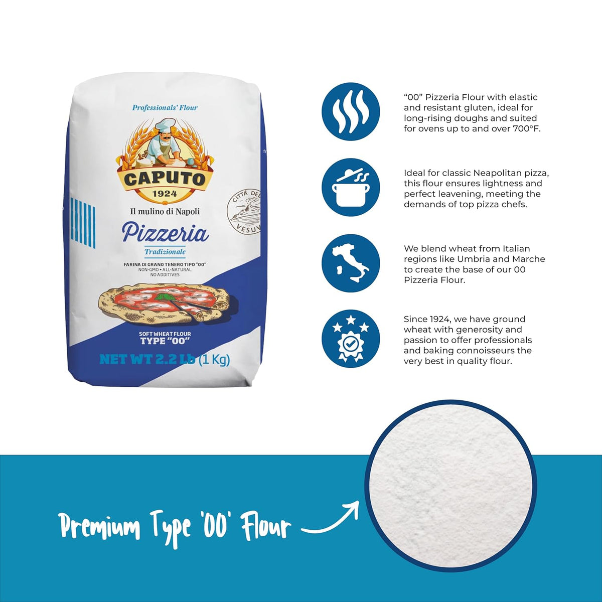 Caputo Pizzeria 00 Flour – 2 x 2.2 lb